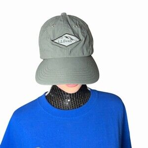 L.L.Bean Baseball Cap Hat Unisex S Gray/Green Outdoor Hiking Stretch Fit